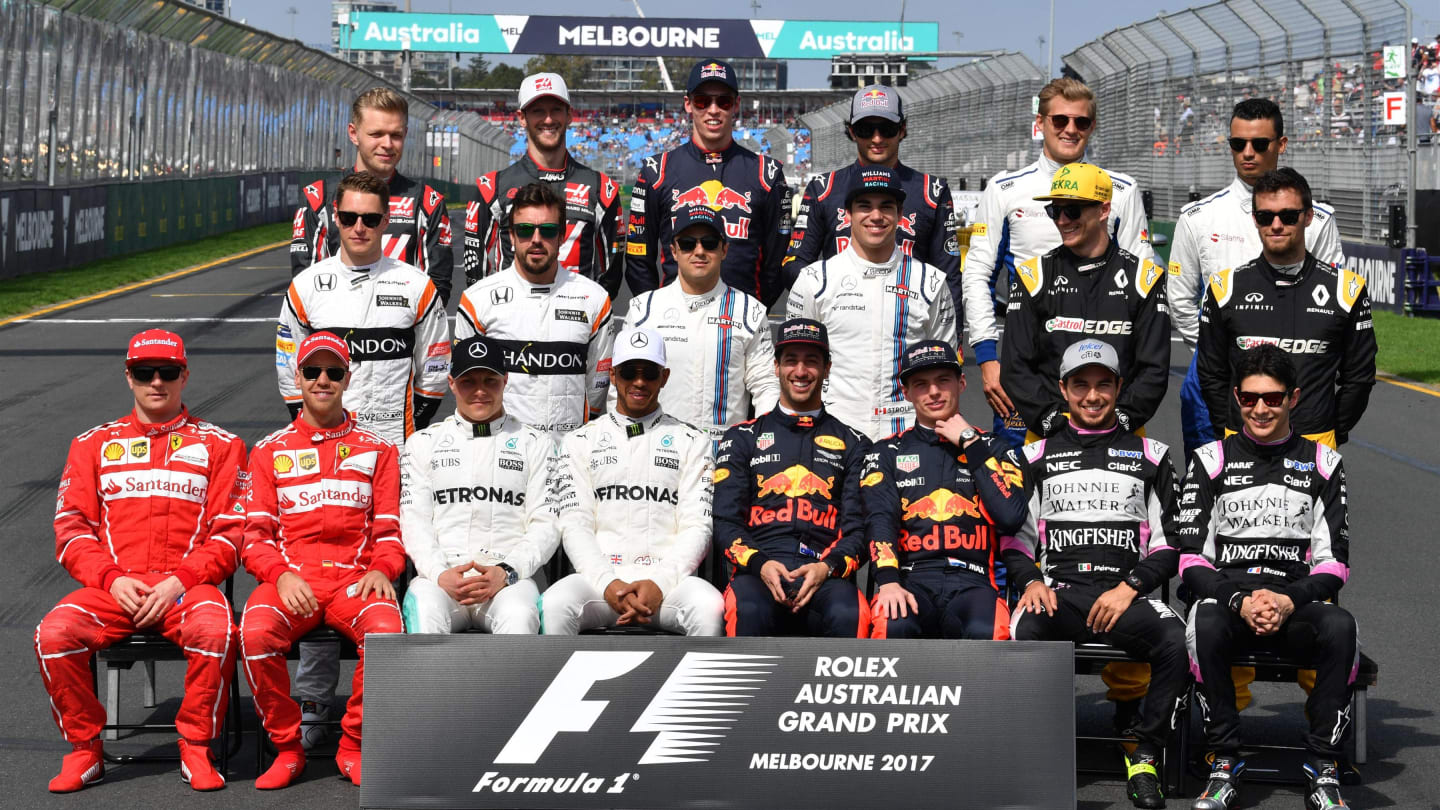 Driver group photo at Formula One World Championship, Rd1, Australian Grand Prix, Race, Albert Park, Melbourne, Australia, Sunday 26 March 2017. © Sutton Motorsport Images