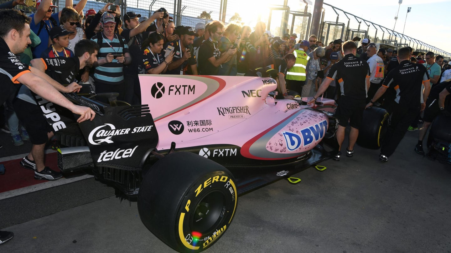 Force India VJM10 in pit lane at Formula One World Championship, Rd1, Australian Grand Prix, Preparations, Albert Park, Melbourne, Australia, Thursday 23 March 2017. © Sutton Motorsport Images