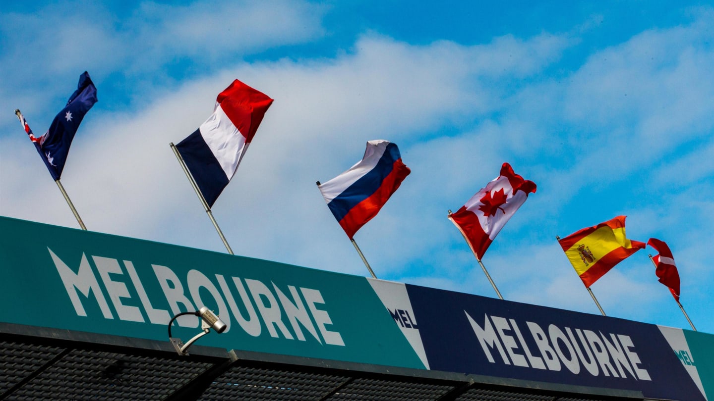 Flags at Formula One World Championship, Rd1, Australian Grand Prix, Preparations, Albert Park, Melbourne, Australia, Wednesday 22 March 2017. © Sutton Motorsport Images