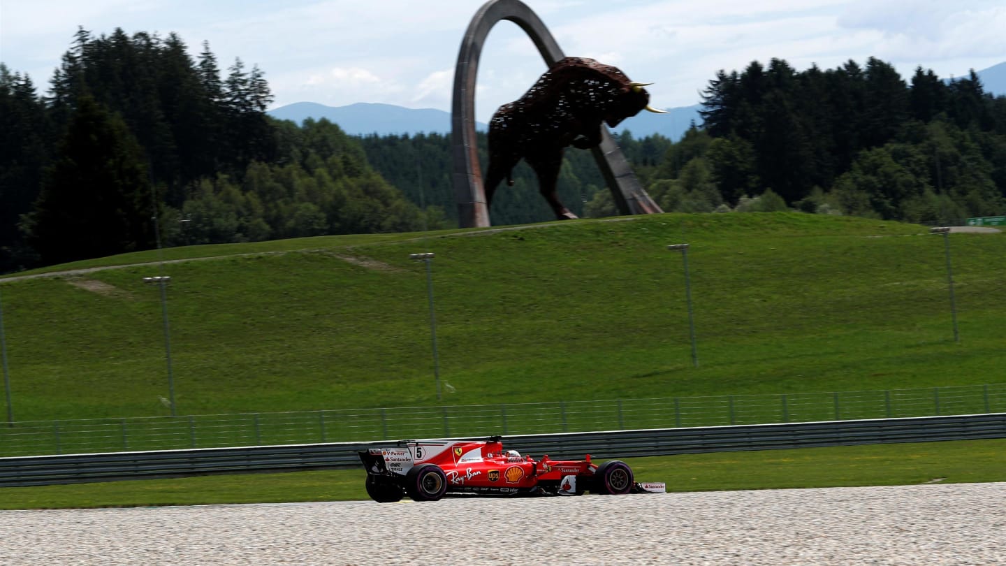 Sebastian Vettel (GER) Ferrari SF70-H at Formula One World Championship, Rd9, Austrian Grand Prix, Qualifying, Spielberg, Austria, Saturday 8 July 2017. © Sutton Images