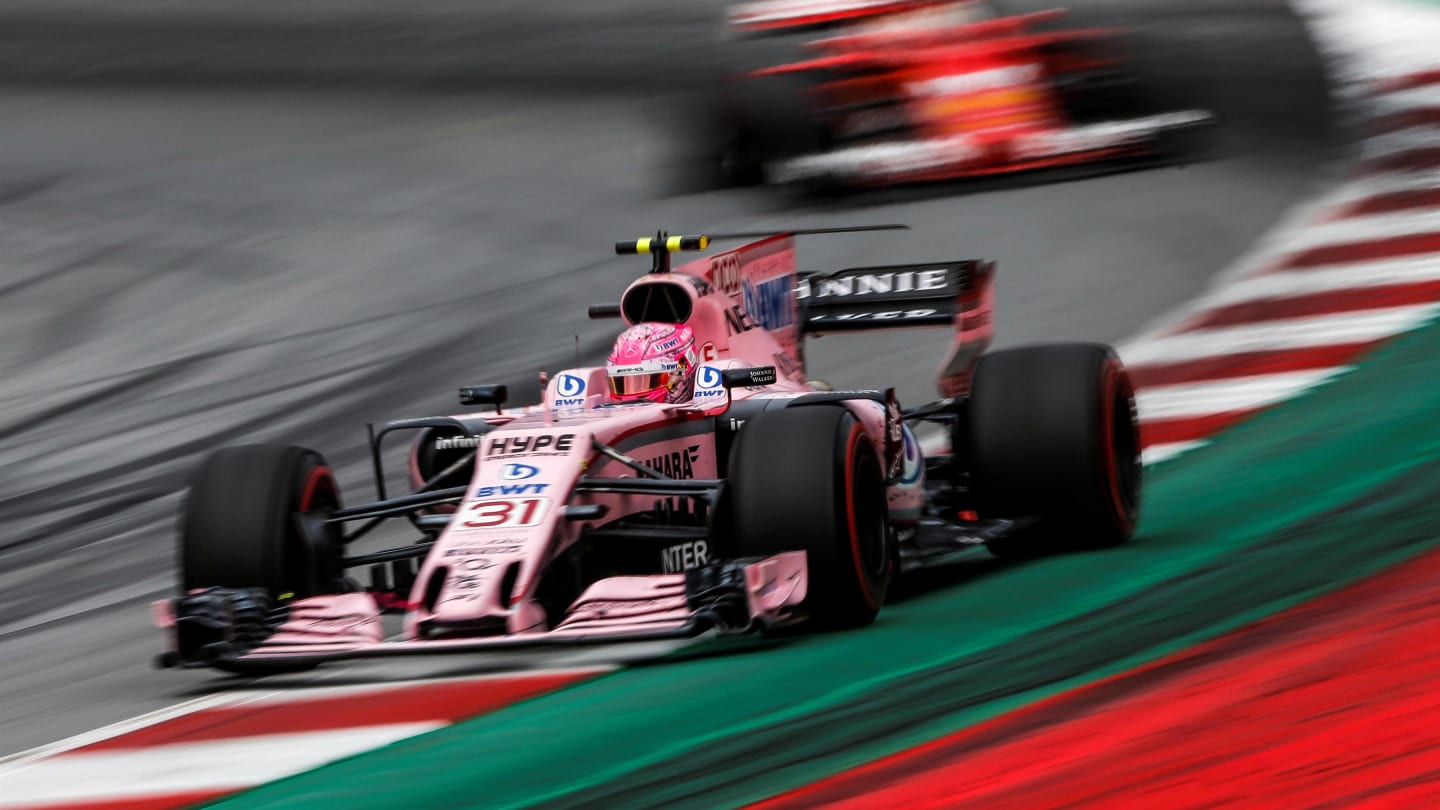 Esteban Ocon (FRA) Force India VJM10 at Formula One World Championship, Rd9, Austrian Grand Prix,