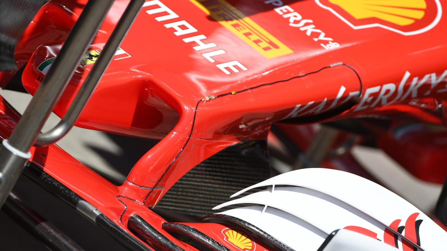 Ferrari SF70-H nose detail at Formula One World Championship, Rd9, Austrian Grand Prix, Preparations, Spielberg, Austria, Thursday 6 July 2017. © Sutton Images
