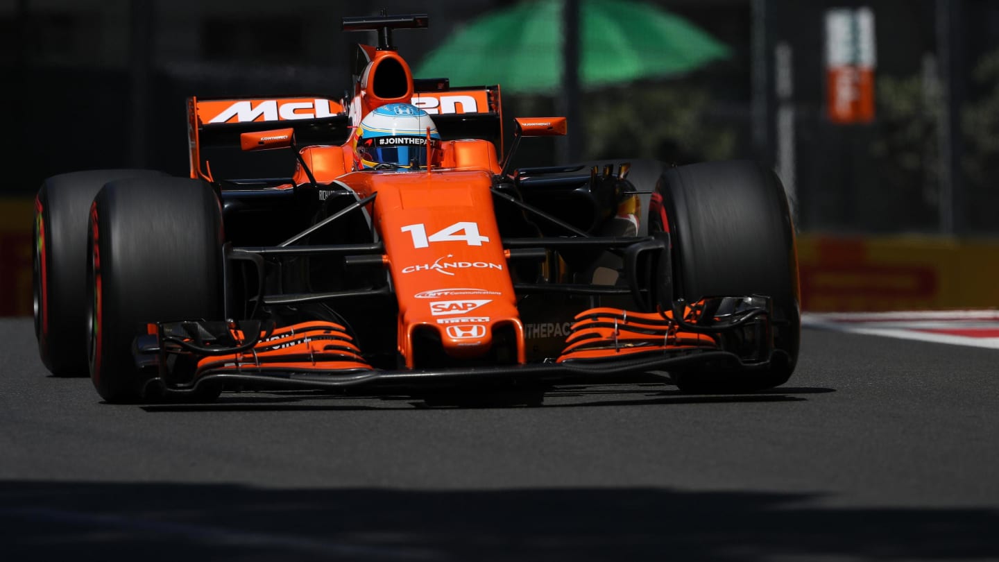 Fernando Alonso (ESP) McLaren MCL32 at Formula One World Championship, Rd8, Azerbaijan Grand Prix,