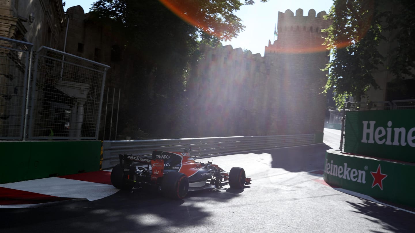 Fernando Alonso (ESP) McLaren MCL32 at Formula One World Championship, Rd8, Azerbaijan Grand Prix,