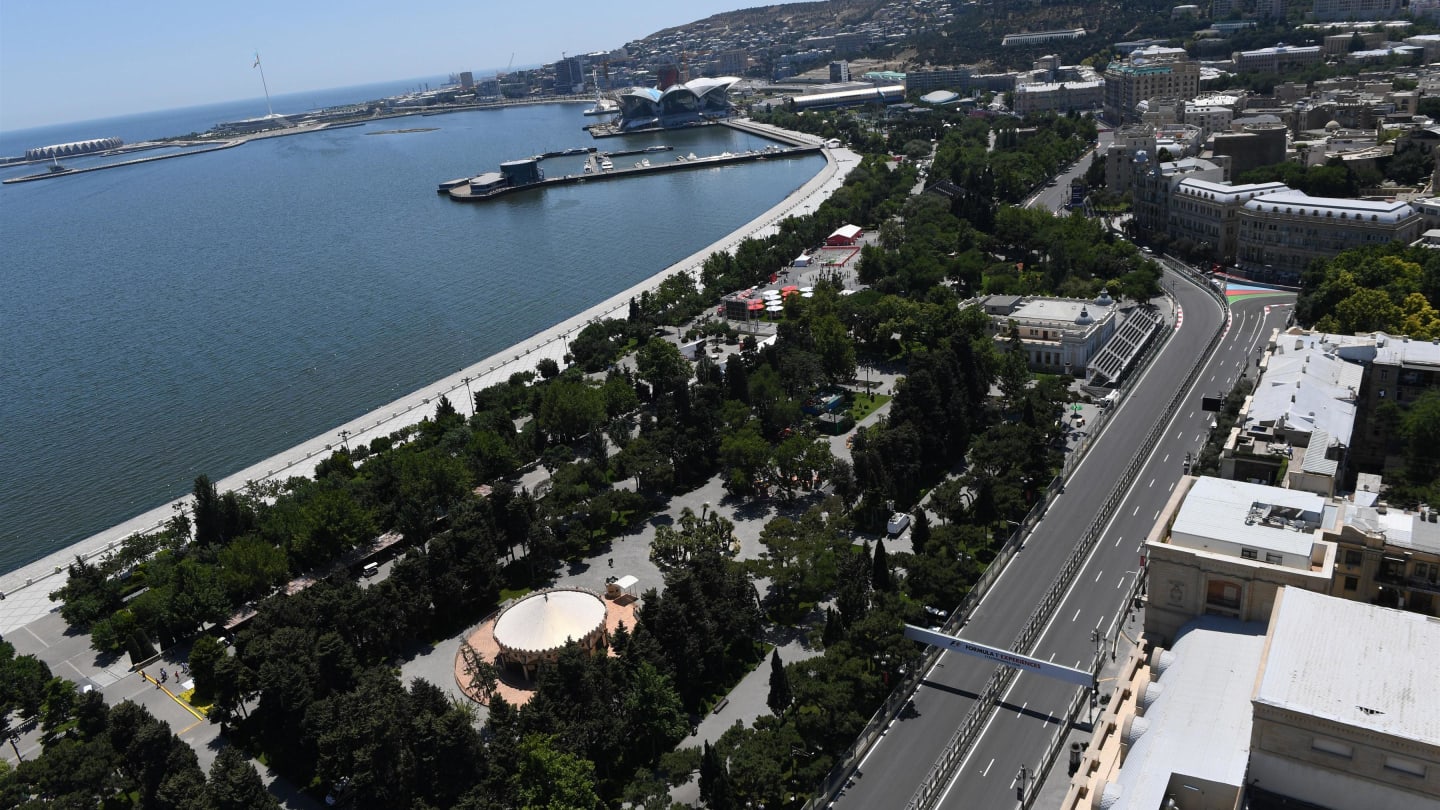 Aerial view at Formula One World Championship, Rd8, Azerbaijan Grand Prix, Qualifying, Baku City Circuit, Baku, Azerbaijan, Saturday 24 June 2017. © Sutton Images
