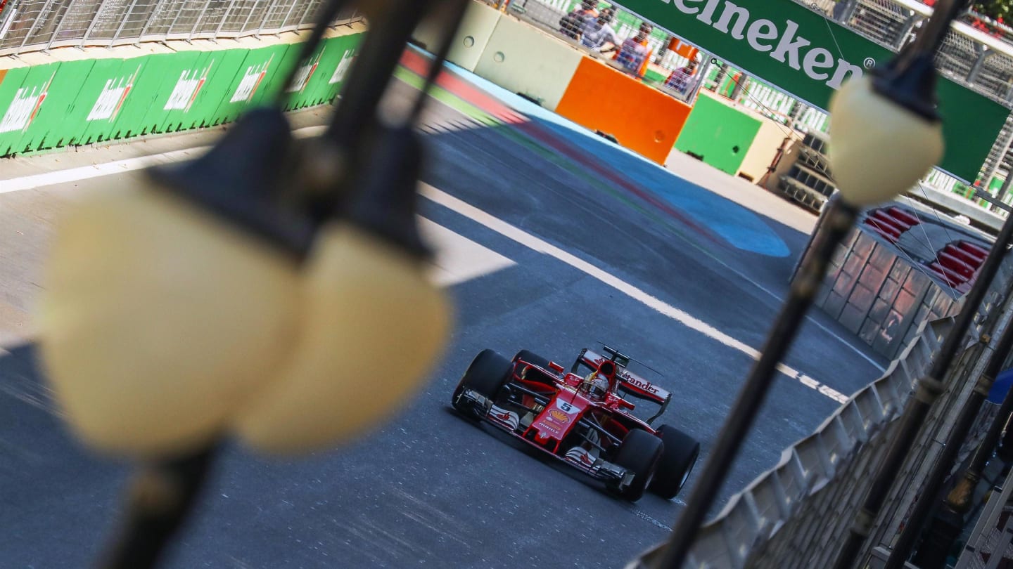 Sebastian Vettel (GER) Ferrari SF70-H at Formula One World Championship, Rd8, Azerbaijan Grand Prix, Qualifying, Baku City Circuit, Baku, Azerbaijan, Saturday 24 June 2017. © Sutton Images