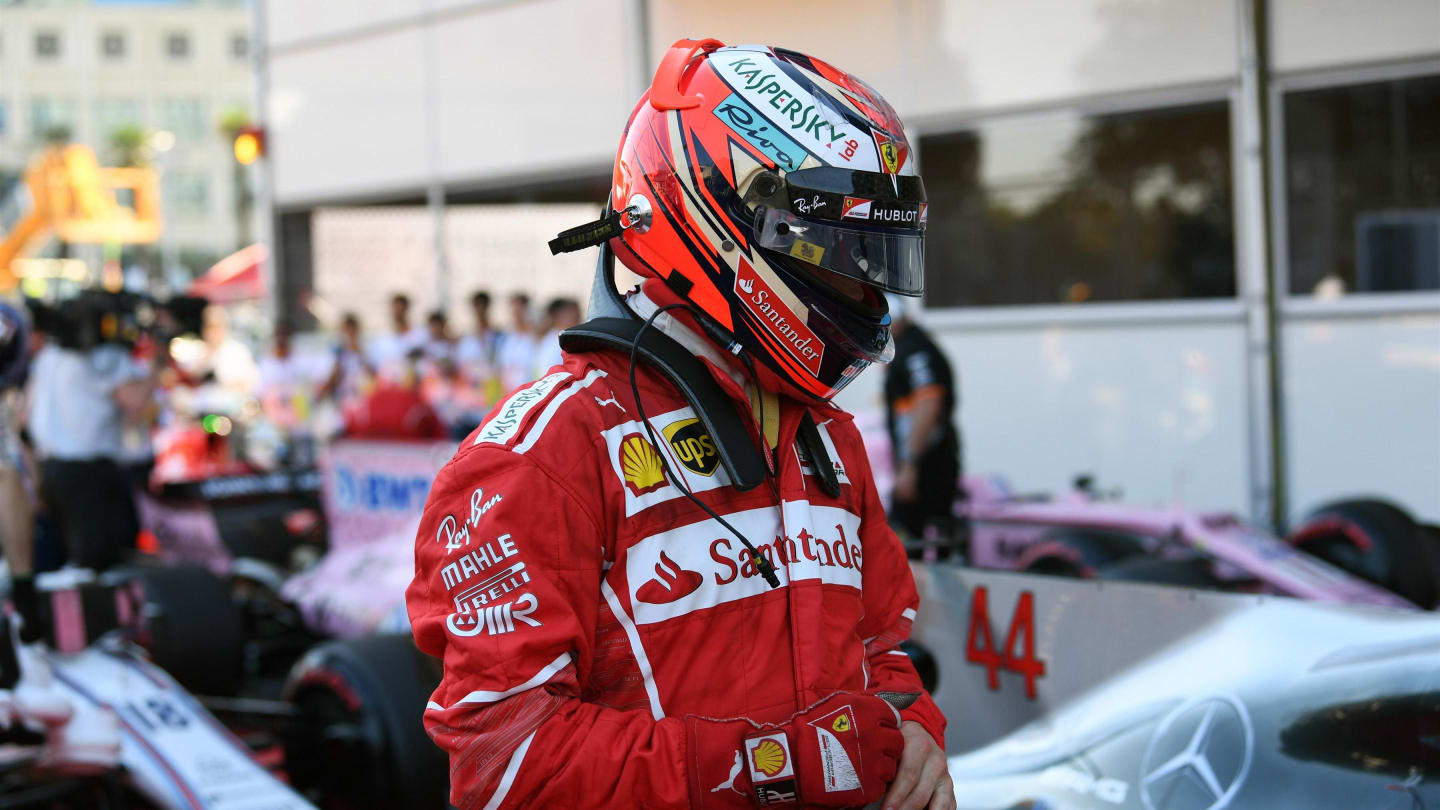 Kimi Raikkonen (FIN) Ferrari in parc ferme at Formula One World Championship, Rd8, Azerbaijan Grand