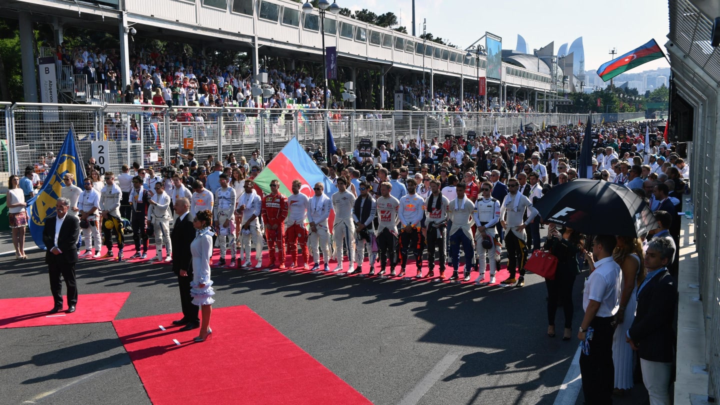 Grid at Formula One World Championship, Rd8, Azerbaijan Grand Prix, Race, Baku City Circuit, Baku, Azerbaijan, Sunday 25 June 2017. © Sutton Images