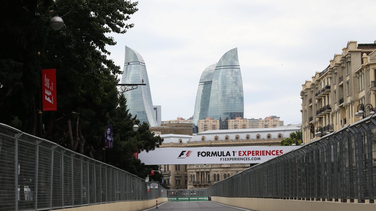 Track view at Formula One World Championship, Rd8, Azerbaijan Grand Prix, Preparations, Baku City Circuit, Baku, Azerbaijan, Thursday 22 June 2017. © Sutton Images