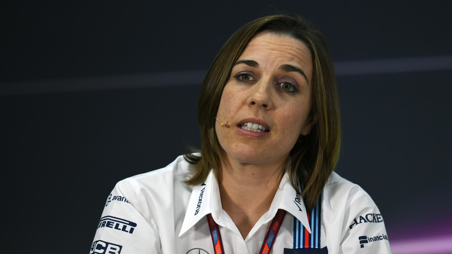 Claire Williams (GBR) Williams Deputy Team Principal in the Press Conference at Formula One World Championship, Rd3, Bahrain Grand Prix Practice, Bahrain International Circuit, Sakhir, Bahrain, Friday 14 April 2017. © Sutton Motorsport Images