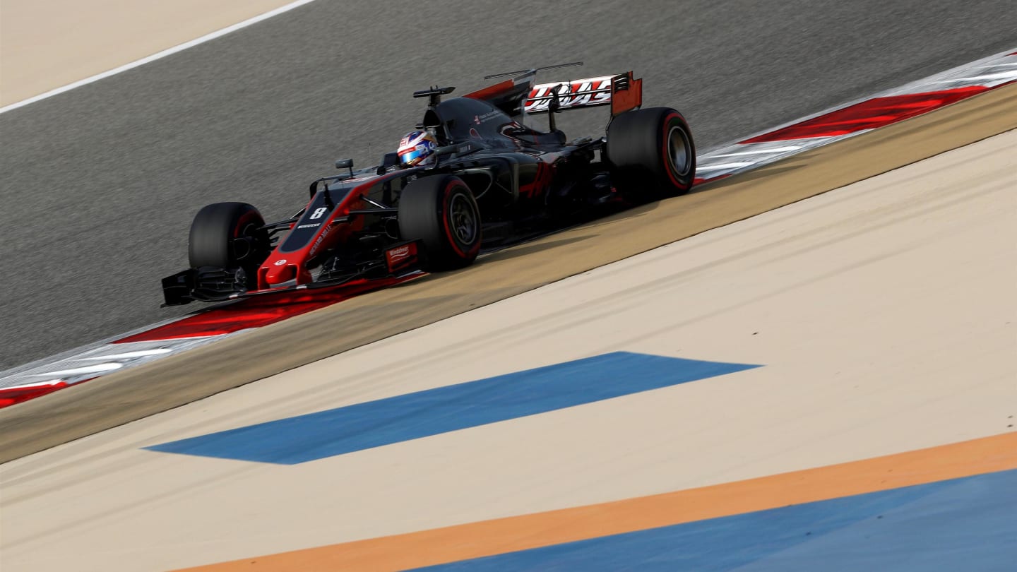 Romain Grosjean (FRA) Haas VF-17 at Formula One World Championship, Rd3, Bahrain Grand Prix Qualifying, Bahrain International Circuit, Sakhir, Bahrain, Saturday 15 April 2017. © Sutton Motorsport Images