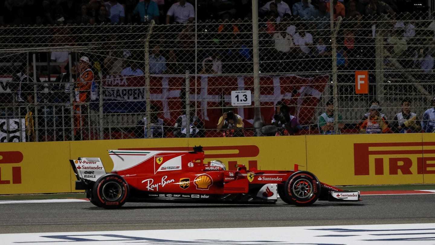 Sebastian Vettel (GER) Ferrari SF70-H at Formula One World Championship, Rd3, Bahrain Grand Prix Race, Bahrain International Circuit, Sakhir, Bahrain, Sunday 16 April 2017. © Sutton Motorsport Images