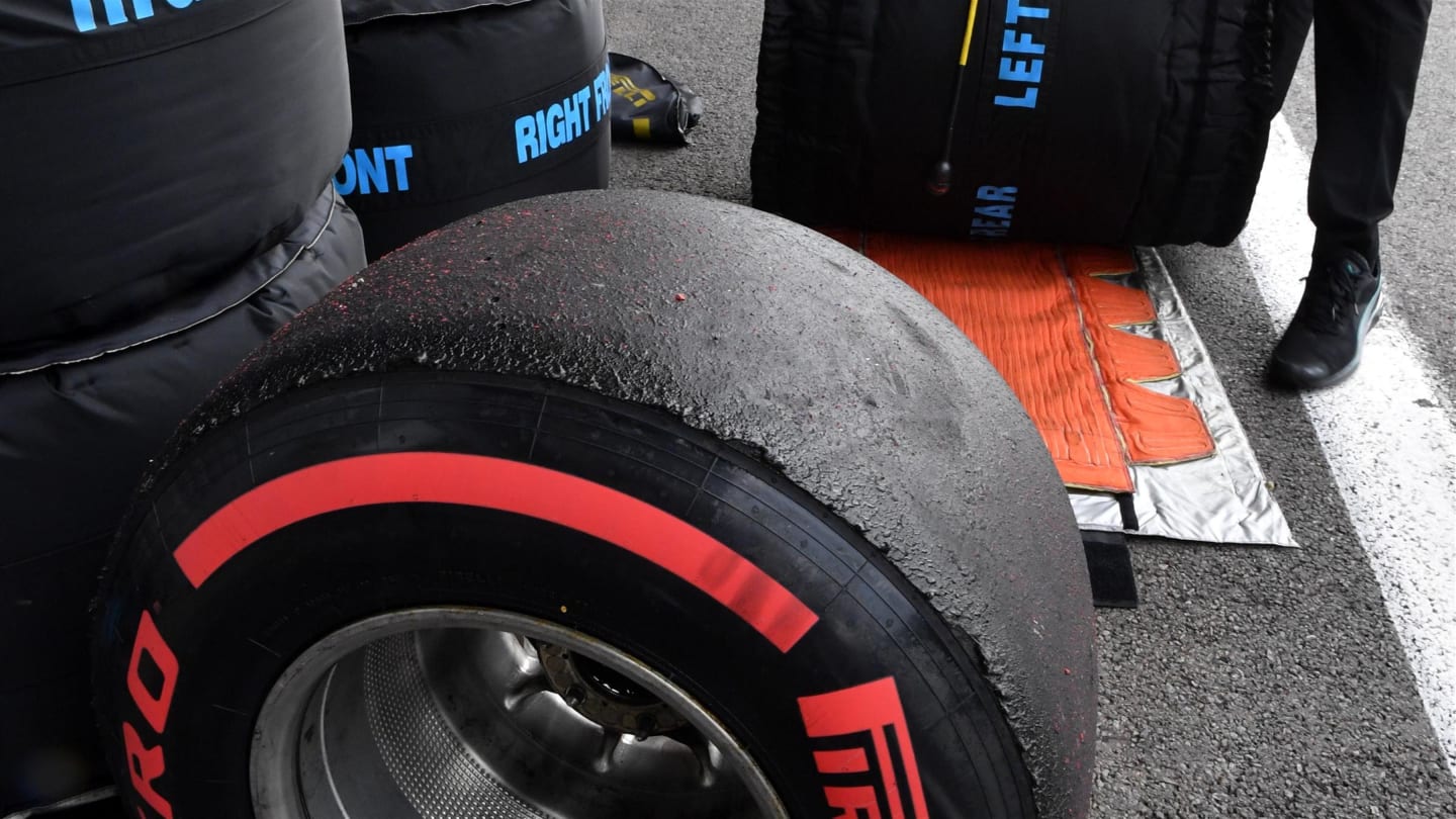 Pirelli tyre detail at Formula One World Championship, Rd12, Belgian Grand Prix, Practice, Spa