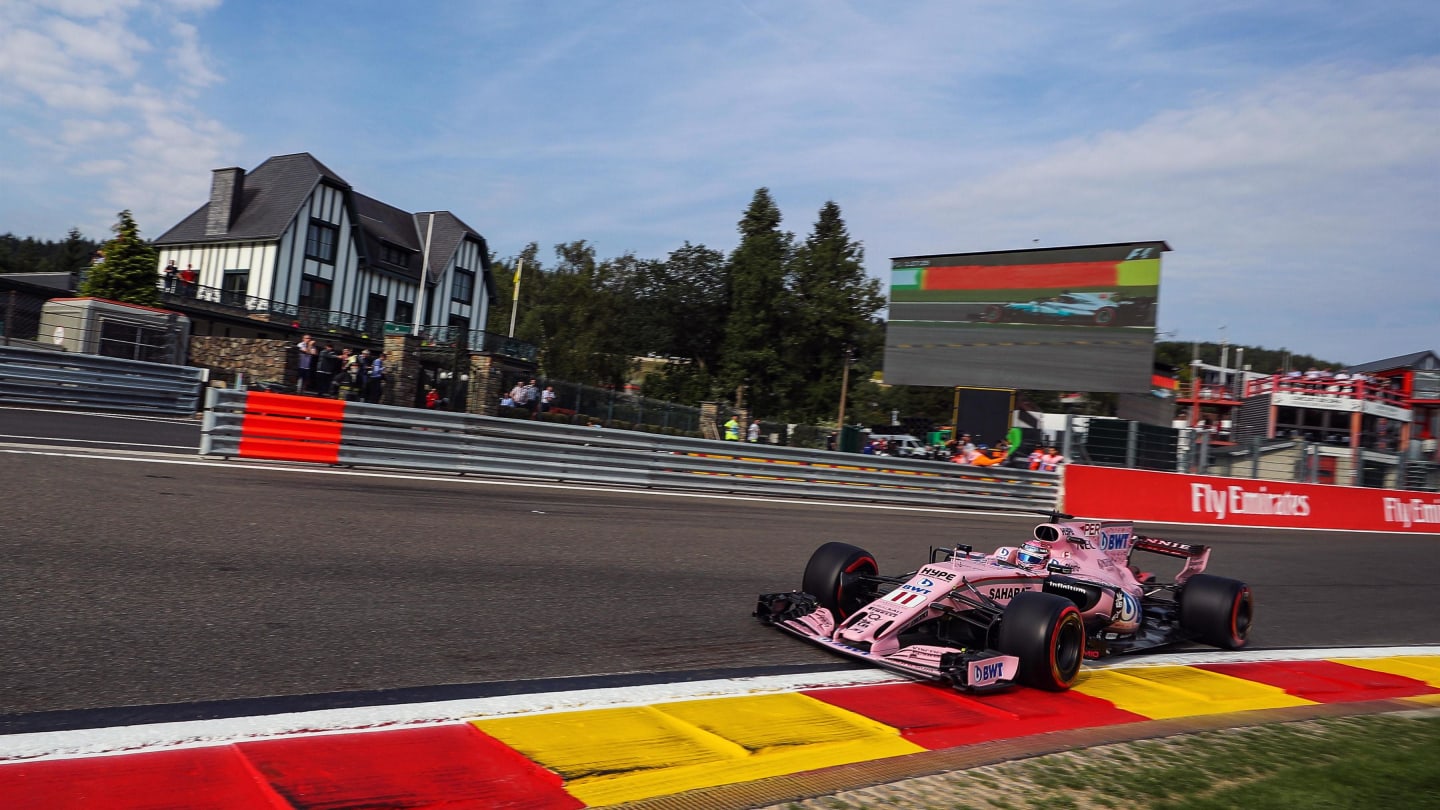 Sergio Perez (MEX) Force India VJM10 at Formula One World Championship, Rd12, Belgian Grand Prix,