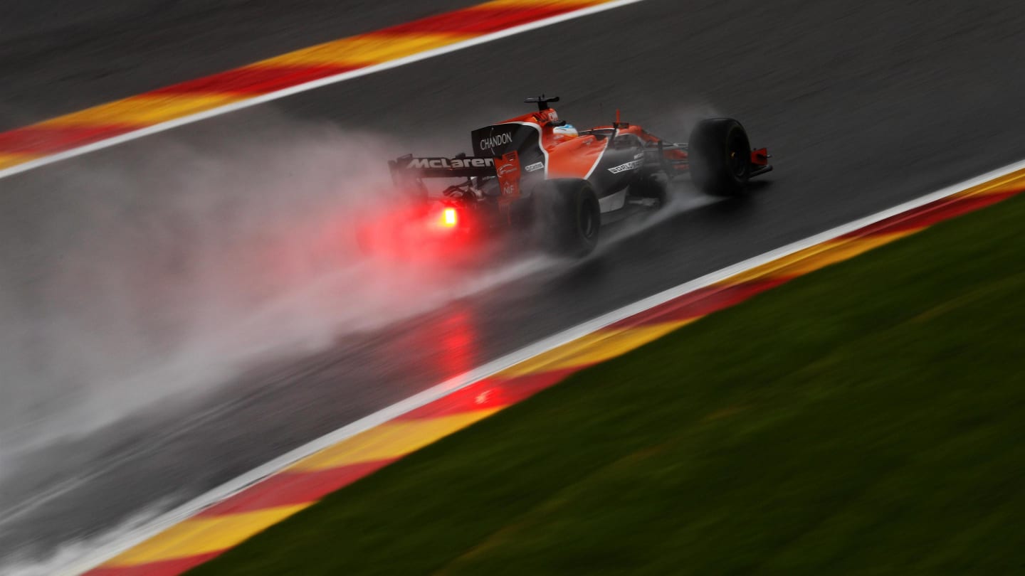 Fernando Alonso (ESP) McLaren MCL32 at Formula One World Championship, Rd12, Belgian Grand Prix, Practice, Spa Francorchamps, Belgium, Friday 25 August 2017. © Sutton Images
