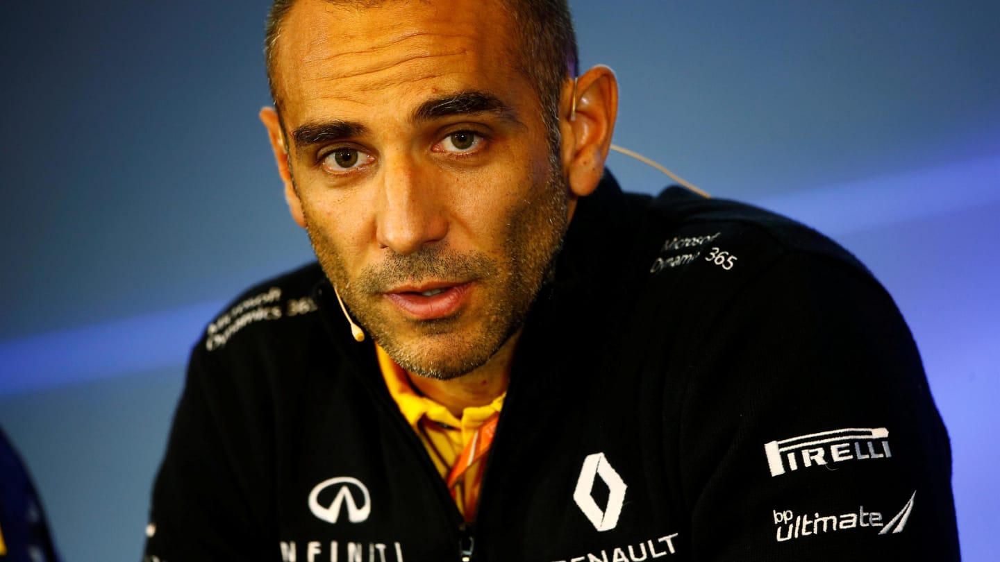 Cyril Abiteboul (FRA) Renault Sport F1 Managing Director in the Press Conference at Formula One World Championship, Rd12, Belgian Grand Prix, Practice, Spa Francorchamps, Belgium, Friday 25 August 2017. © Sutton Images