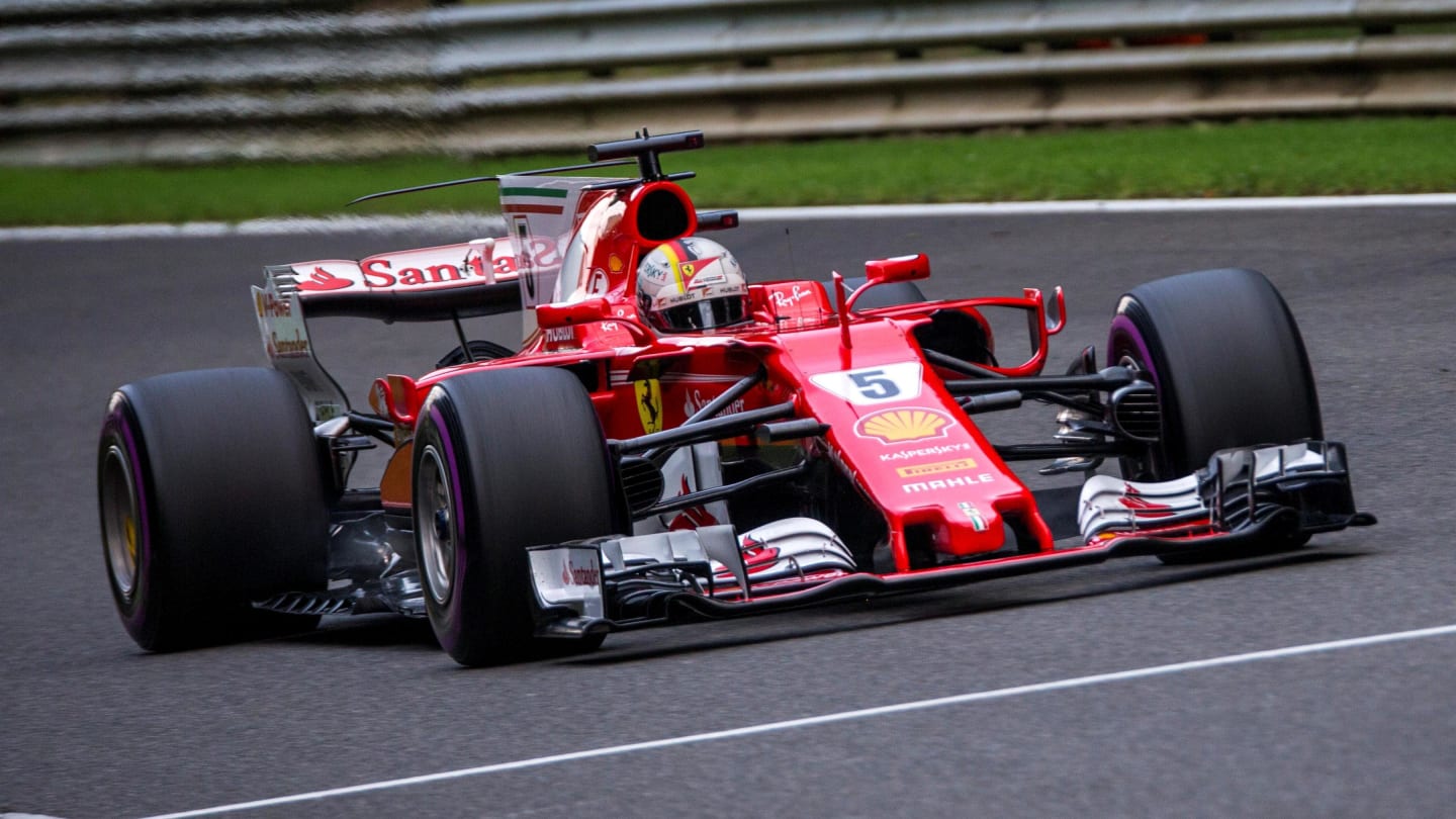Sebastian Vettel (GER) Ferrari SF70-H at Formula One World Championship, Rd12, Belgian Grand Prix, Qualifying, Spa Francorchamps, Belgium, Saturday 26 August 2017. © Sutton Images