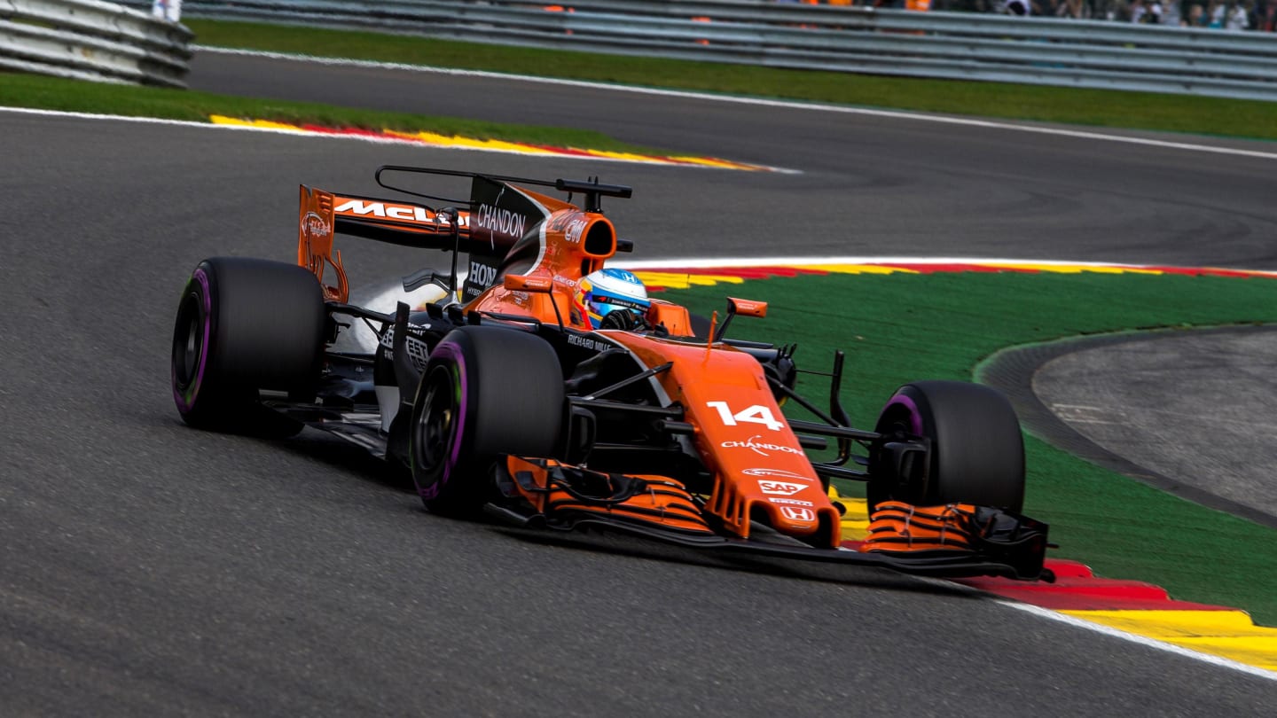 Fernando Alonso (ESP) McLaren MCL32 at Formula One World Championship, Rd12, Belgian Grand Prix, Qualifying, Spa Francorchamps, Belgium, Saturday 26 August 2017. © Sutton Images