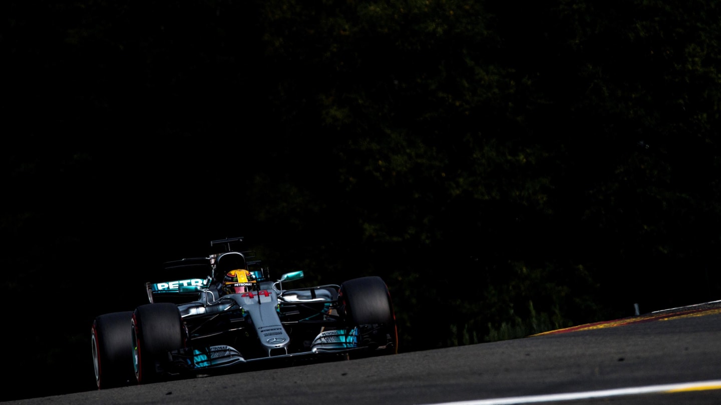 Lewis Hamilton (GBR) Mercedes-Benz F1 W08 Hybrid at Formula One World Championship, Rd12, Belgian Grand Prix, Qualifying, Spa Francorchamps, Belgium, Saturday 26 August 2017. © Sutton Images