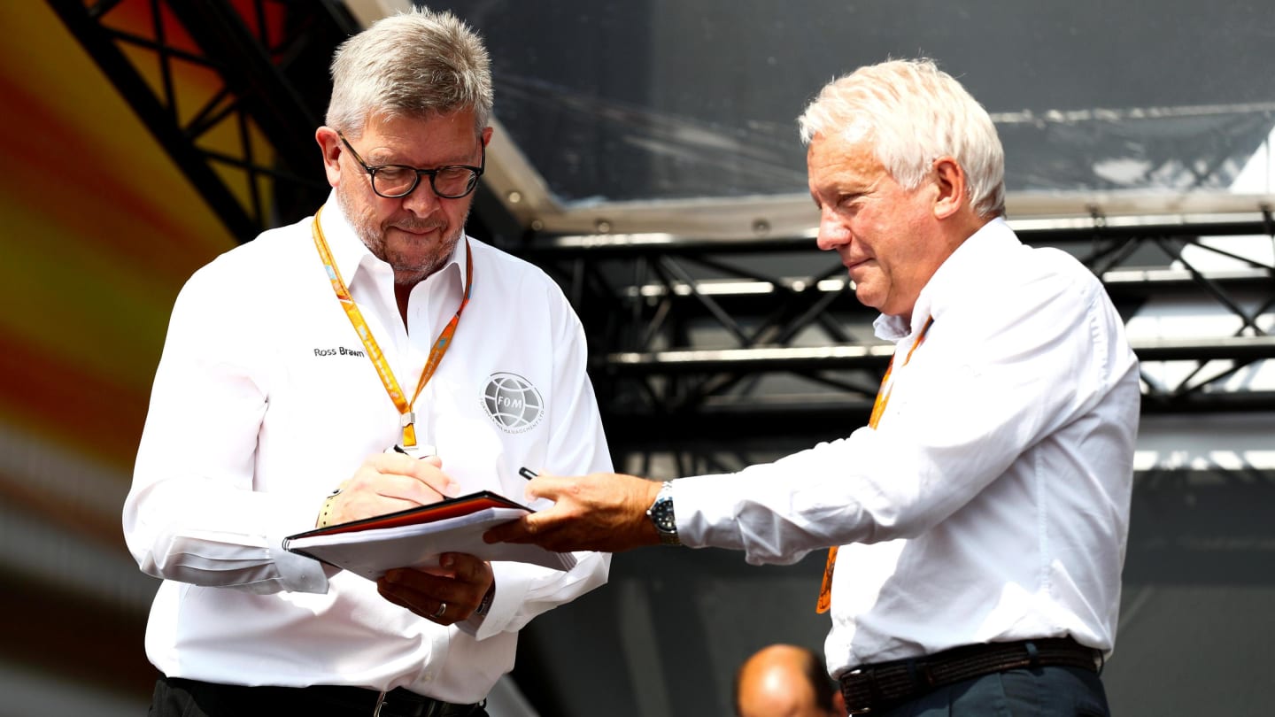 Charlie Whiting (GBR) FIA Delegate and Ross Brawn (GBR) Formula One Managing Director of