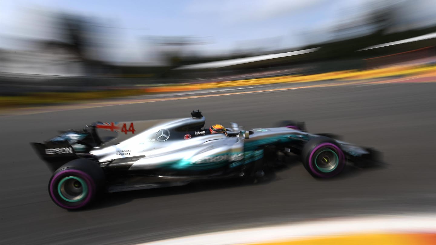 Lewis Hamilton (GBR) Mercedes-Benz F1 W08 Hybrid at Formula One World Championship, Rd12, Belgian Grand Prix, Qualifying, Spa Francorchamps, Belgium, Saturday 26 August 2017. © Sutton Images