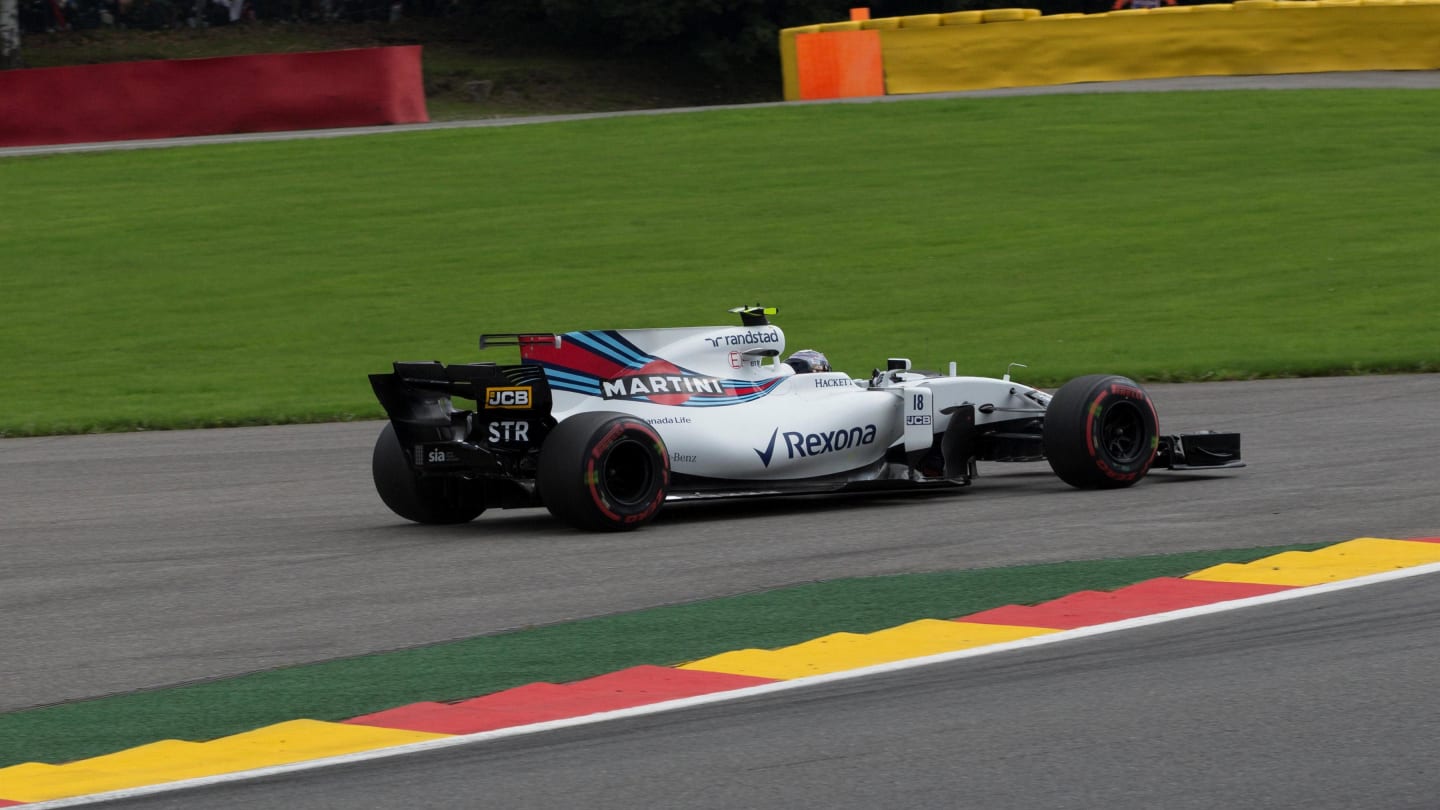 Lance Stroll (CDN) Williams FW40 runs wide at Formula One World Championship, Rd12, Belgian Grand Prix, Race, Spa Francorchamps, Belgium, Sunday 27 August 2017. © Sutton Images