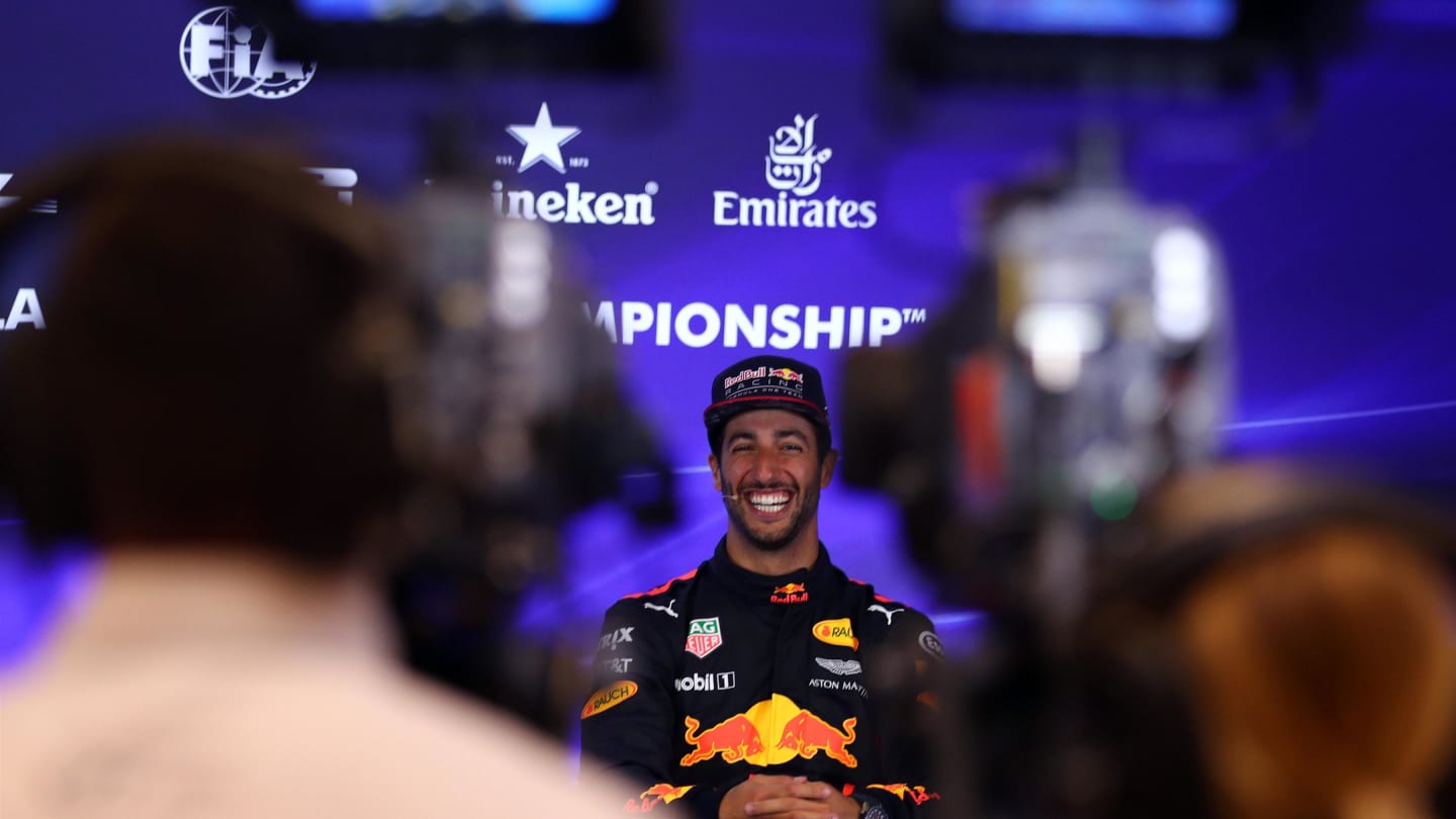 Daniel Ricciardo (AUS) Red Bull Racing in the Press Conference at Formula One World Championship, Rd12, Belgian Grand Prix, Race, Spa Francorchamps, Belgium, Sunday 27 August 2017. © Sutton Images