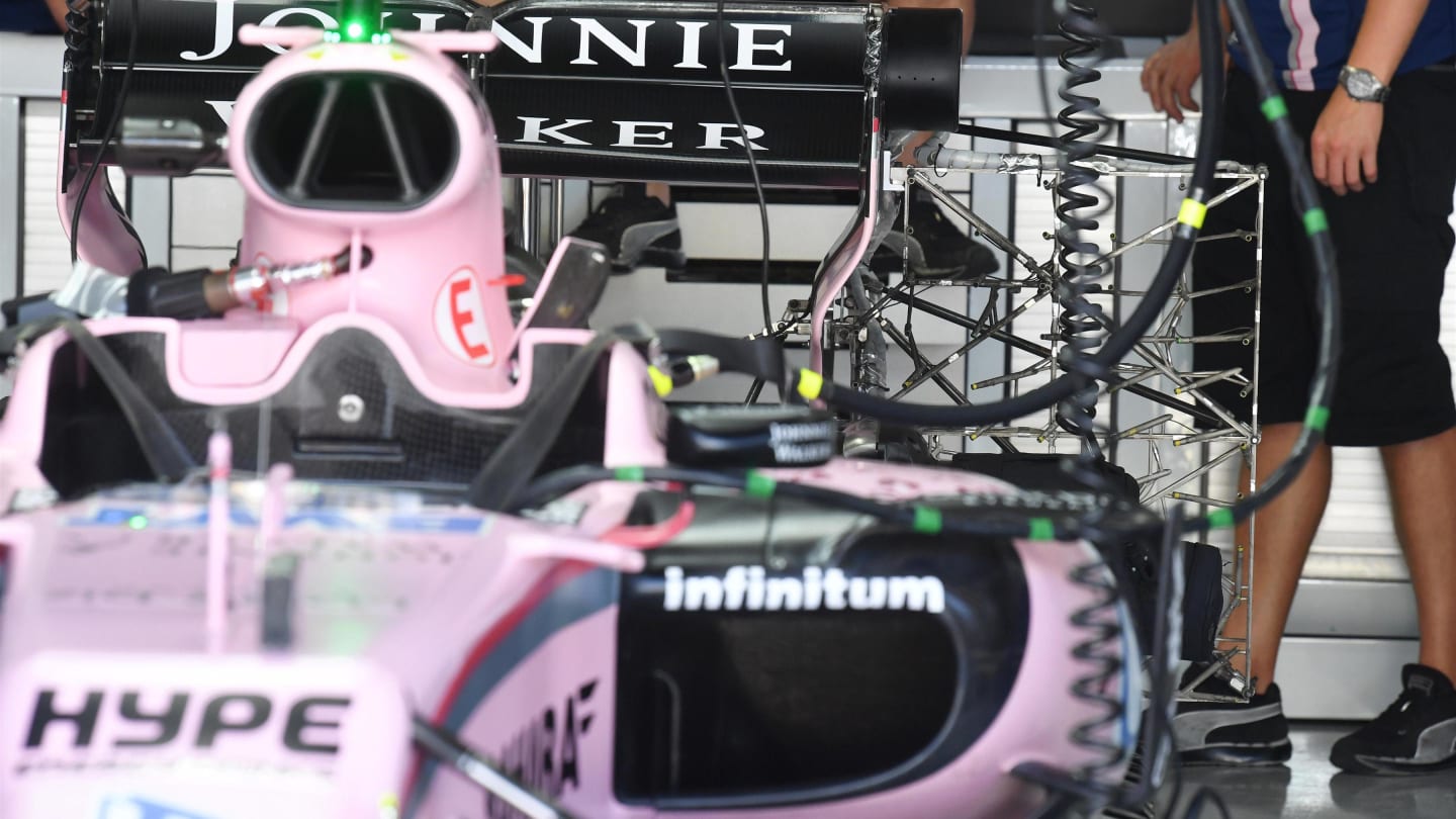 Force India VJM10 aero sensor at Formula One World Championship, Rd19, Brazilian Grand Prix, Practice, Interlagos, Sao Paulo, Brazil, Friday 10 November 2017. © Mark Sutton/Sutton Images
