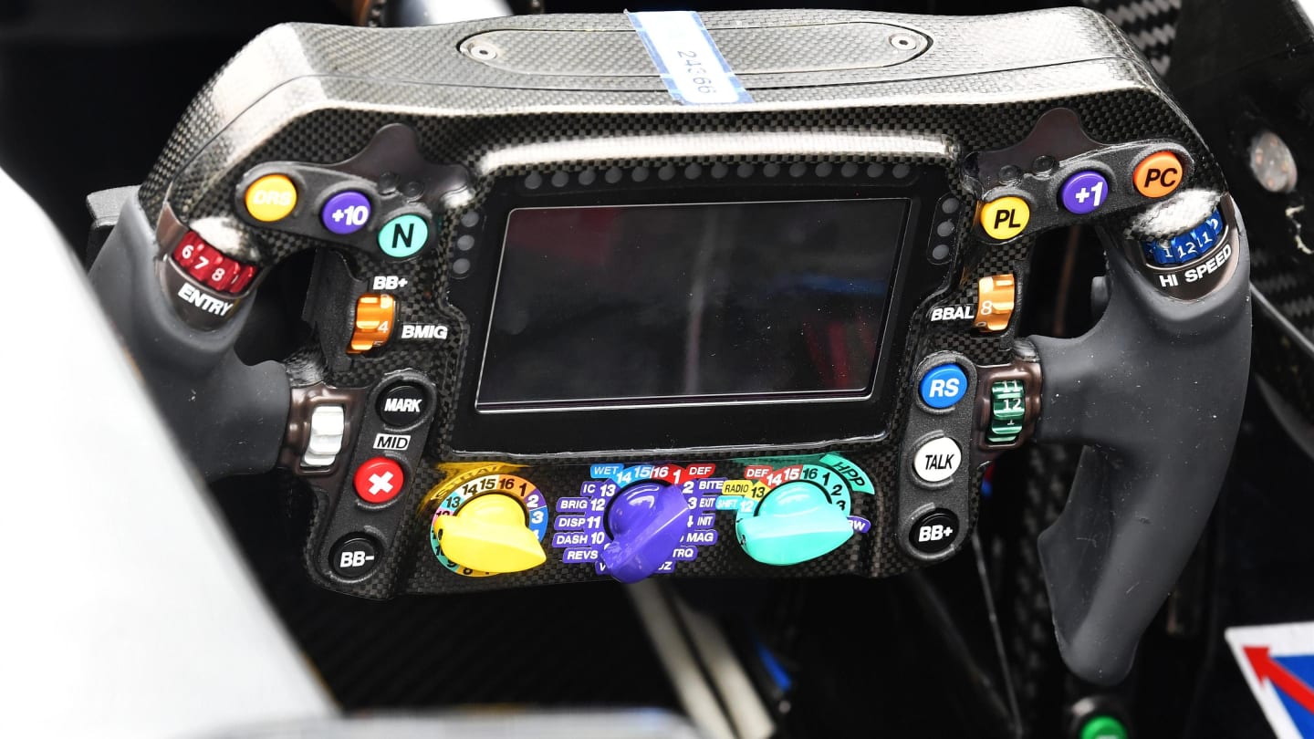 Mercedes-Benz F1 W08 Hybrid steering wheel detail at Formula One World Championship, Rd19, Brazilian Grand Prix, Preparations, Interlagos, Sao Paulo, Brazil, Thursday 9 November 2017. © Mark Sutton/Sutton Images
