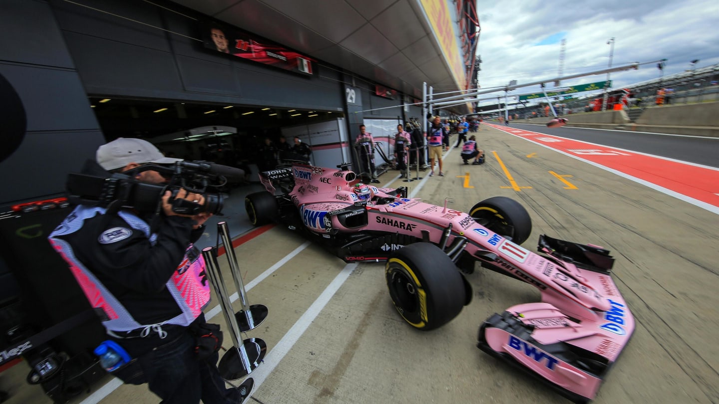 Sergio Perez (MEX) Force India VJM10 at Formula One World Championship, Rd10, British Grand Prix, Practice, Silverstone, England, Friday 14 July 2017. © Sutton Images