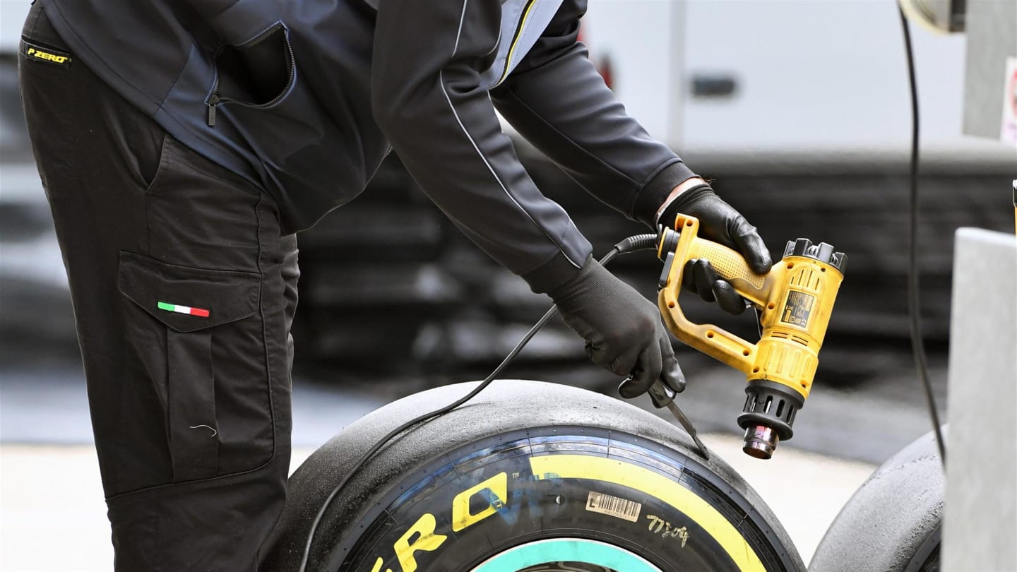 Pirelli engineers and Pirelli tyres at Formula One World Championship, Rd10, British Grand Prix,