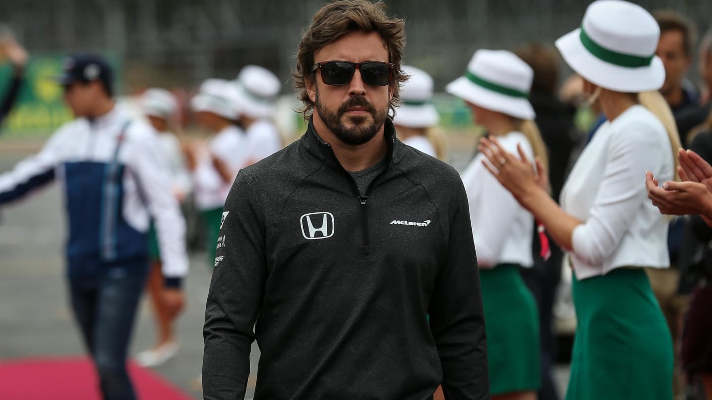 Fernando Alonso (ESP) McLaren on the drivers parade at Formula One World Championship, Rd10, British Grand Prix, Race, Silverstone, England, Sunday 16 July 2017. © Sutton Images