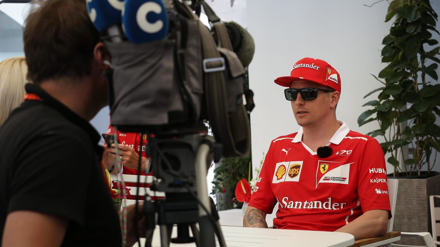 Kimi Raikkonen (FIN) Ferrari talks to the media at Formula One World Championship, Rd7, Canadian Grand Prix, Preparations, Montreal, Canada, Thursday 8 June 2017. © Sutton Motorsport Images