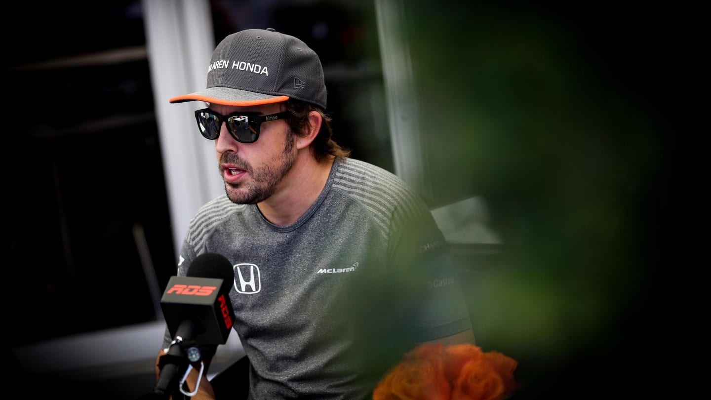 Fernando Alonso (ESP) McLaren talks to the media at Formula One World Championship, Rd7, Canadian