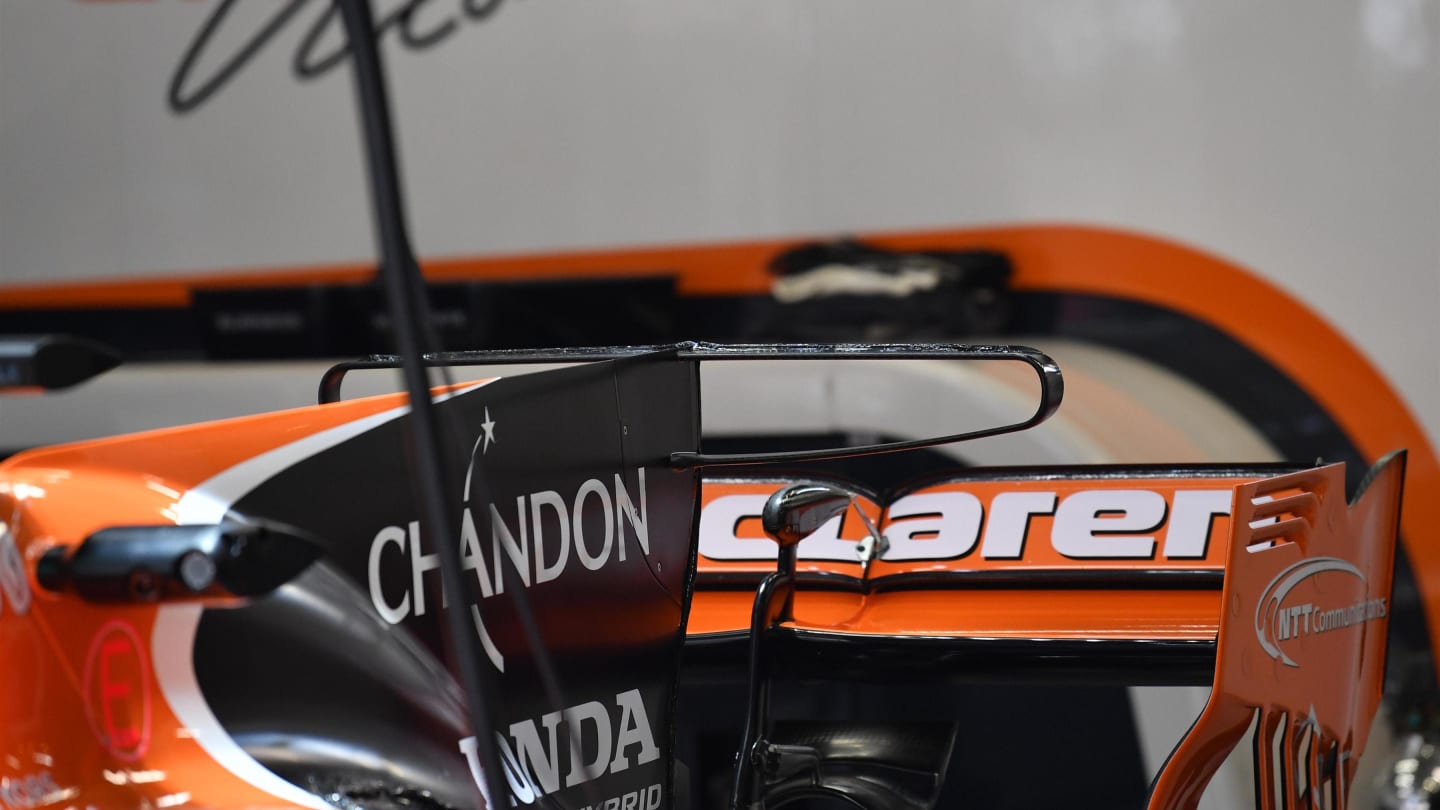 McLaren MCL32 rear wing at Formula One World Championship, Rd2, Chinese Grand Prix, Practice, Shanghai, China, Friday 7 April 2017. © Sutton Motorsport Images