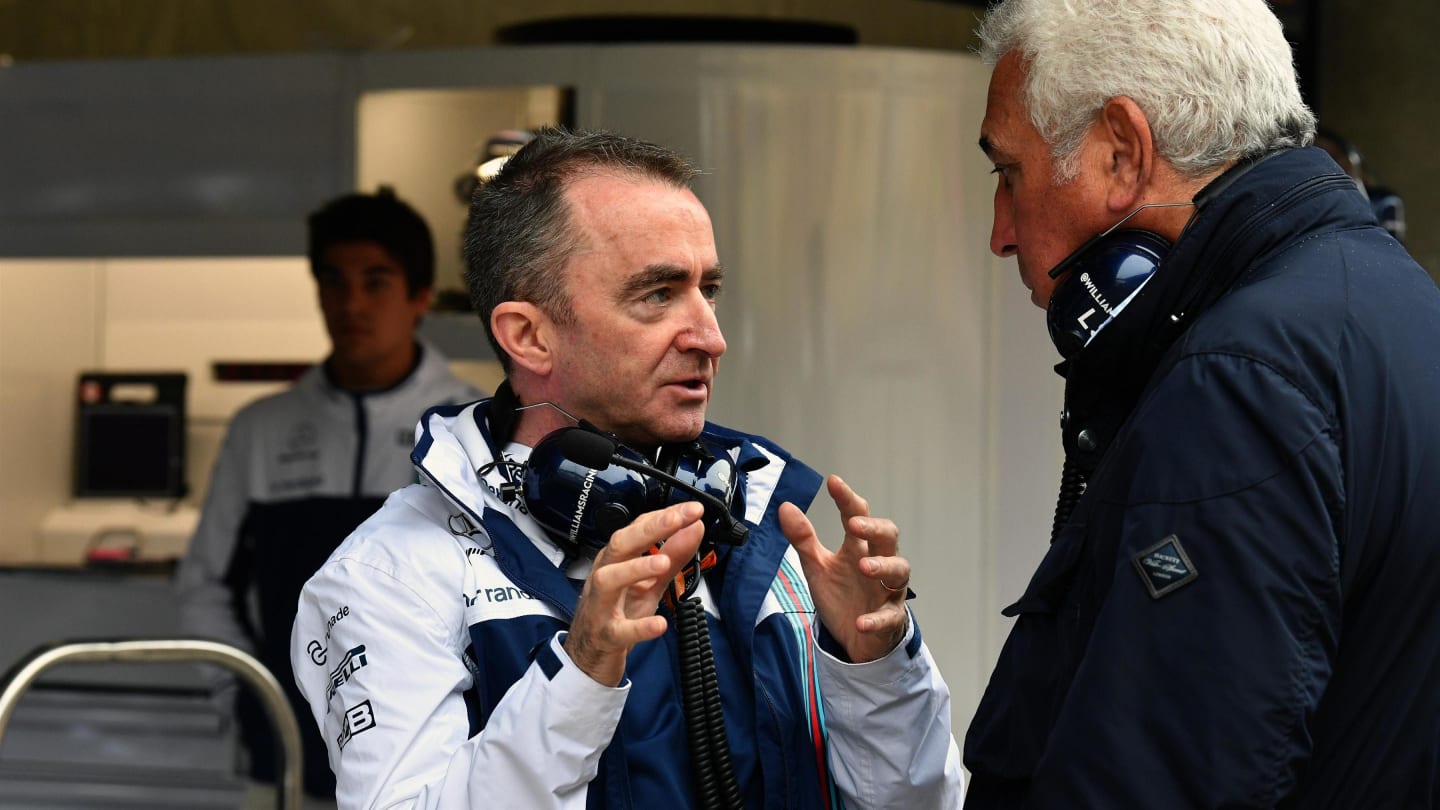 Paddy Lowe (GBR) Williams Shareholder and Technical Director and Lawrence Stroll (CDN) at Formula One World Championship, Rd2, Chinese Grand Prix, Practice, Shanghai, China, Friday 7 April 2017. © Sutton Motorsport Images