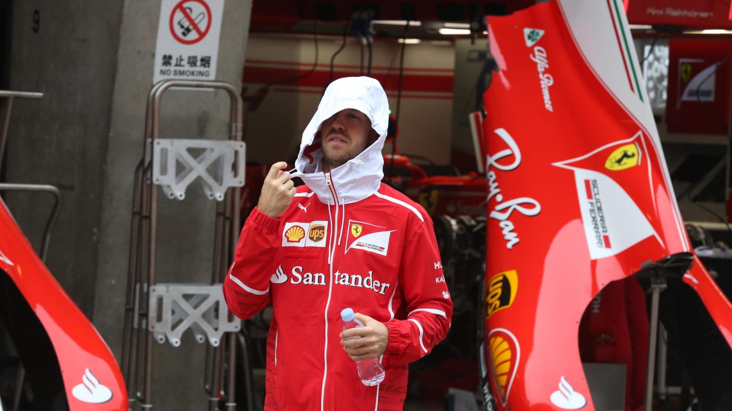 Sebastian Vettel (GER) Ferrari at Formula One World Championship, Rd2, Chinese Grand Prix, Preparations, Shanghai, China, Thursday 6 April 2017. © Sutton Motorsport Images