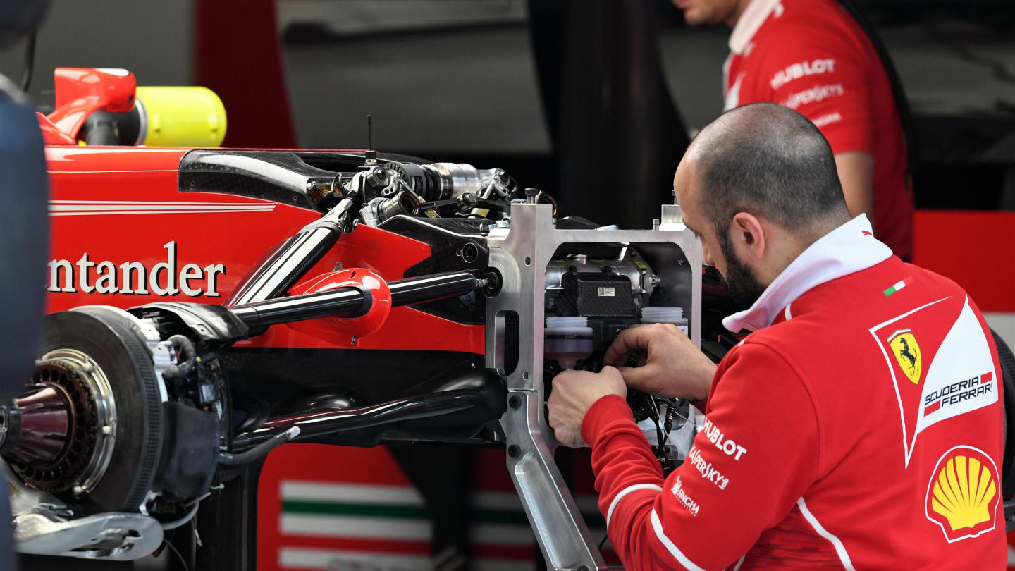 Ferrari SF70-H chassis and front suspension at Formula One World Championship, Rd2, Chinese Grand Prix, Preparations, Shanghai, China, Thursday 6 April 2017. © Sutton Motorsport Images