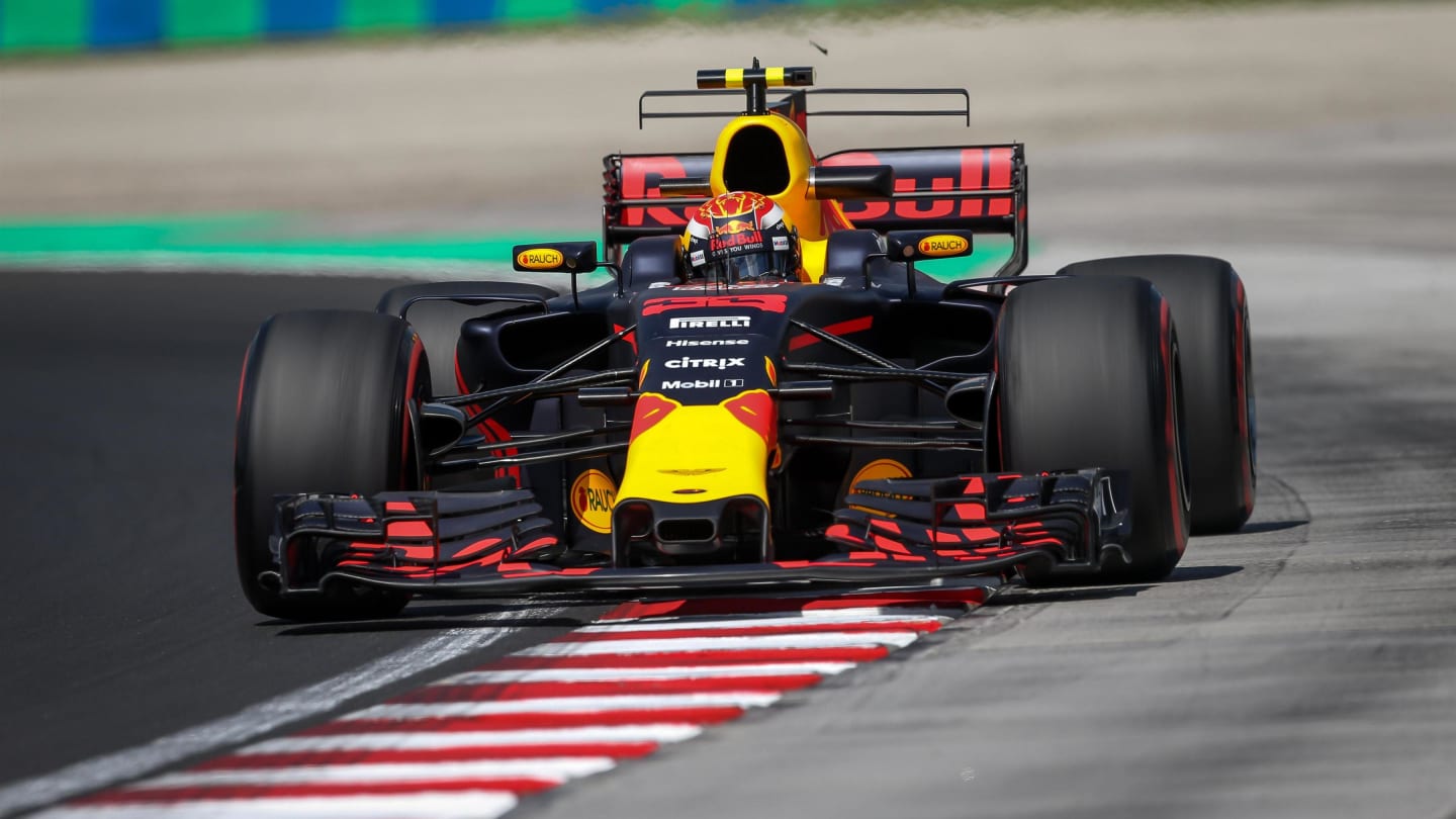 Max Verstappen (NED) Red Bull Racing RB13 at Formula One World Championship, Rd11, Hungarian Grand Prix, Practice, Hungaroring, Hungary, Friday 28 July 2017. © Sutton Images