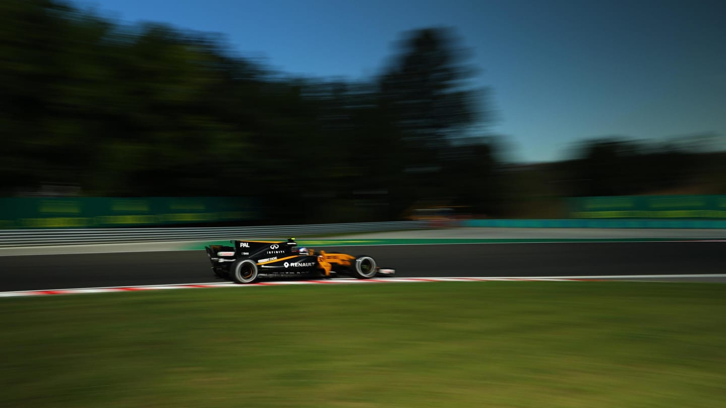 Jolyon Palmer (GBR) Renault Sport F1 Team RS17 at Formula One World Championship, Rd11, Hungarian Grand Prix, Practice, Hungaroring, Hungary, Friday 28 July 2017. © Sutton Images