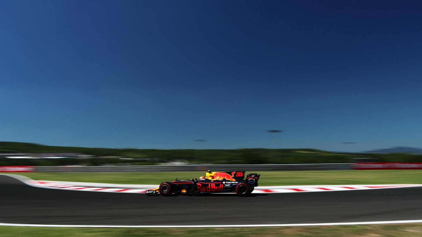 Max Verstappen (NED) Red Bull Racing RB13 at Formula One World Championship, Rd11, Hungarian Grand Prix, Qualifying, Hungaroring, Hungary, Saturday 29 July 2017. © Sutton Images