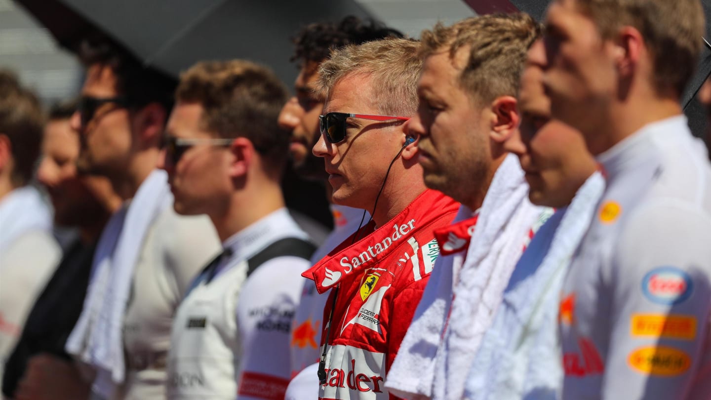 Kimi Raikkonen (FIN) Ferrari on the grid at Formula One World Championship, Rd11, Hungarian Grand