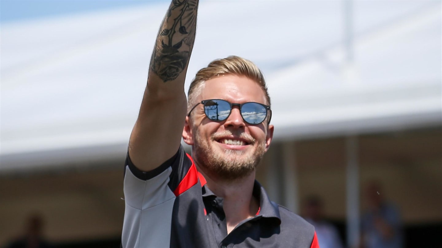 Kevin Magnussen (DEN) Haas F1 on the drivers parade at Formula One World Championship, Rd11, Hungarian Grand Prix, Race, Hungaroring, Hungary, Sunday 30 July 2017. © Sutton Images