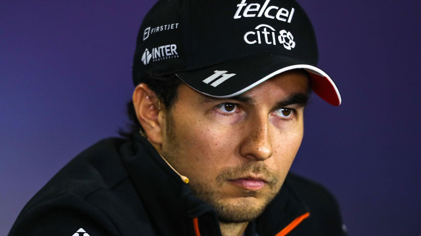 Sergio Perez (MEX) Force India in the Press Conference at Formula One World Championship, Rd11, Hungarian Grand Prix, Preparations, Hungaroring, Hungary, Thursday 27 July 2017. © Sutton Images