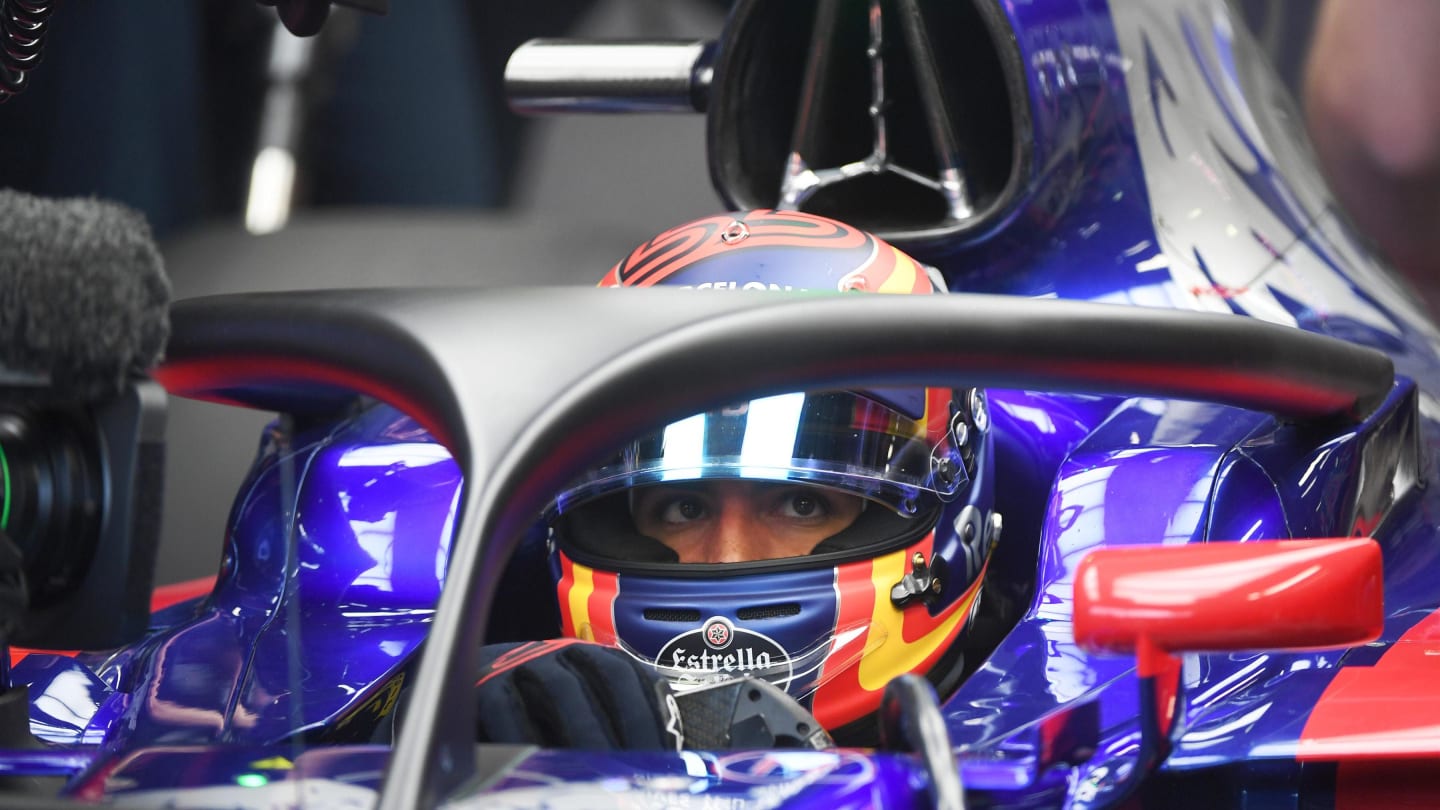 Carlos Sainz jr (ESP) Scuderia Toro Rosso STR12 with halo at Formula One World Championship, Rd13, Italian Grand Prix, Practice, Monza, Italy, Friday 1 September 2017. © Sutton Images