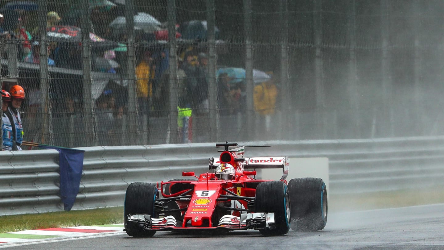 Sebastian Vettel (GER) Ferrari SF70-H at Formula One World Championship, Rd13, Italian Grand Prix, Qualifying, Monza, Italy, Saturday 2 September 2017. © Sutton Images