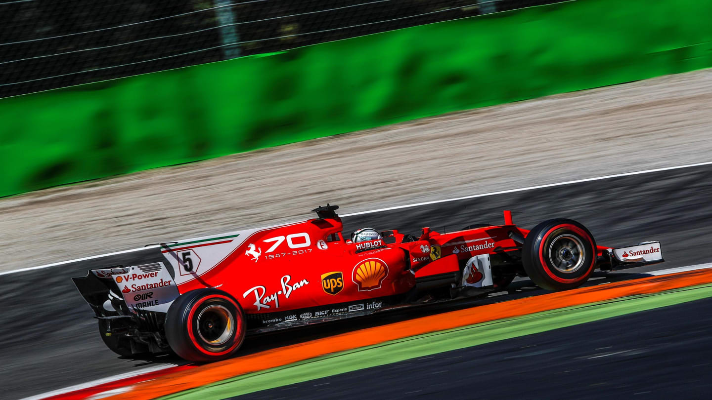 Sebastian Vettel (GER) Ferrari SF70-H at Formula One World Championship, Rd13, Italian Grand Prix, Race, Monza, Italy, Sunday 3 September 2017. © Sutton Images
