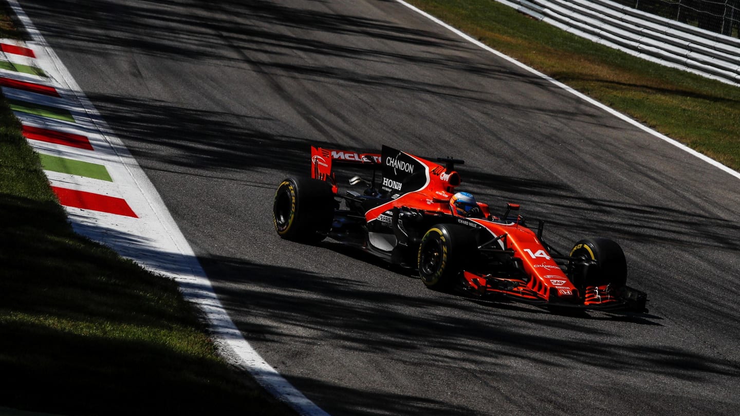 Fernando Alonso (ESP) McLaren MCL32 at Formula One World Championship, Rd13, Italian Grand Prix, Race, Monza, Italy, Sunday 3 September 2017. © Sutton Images