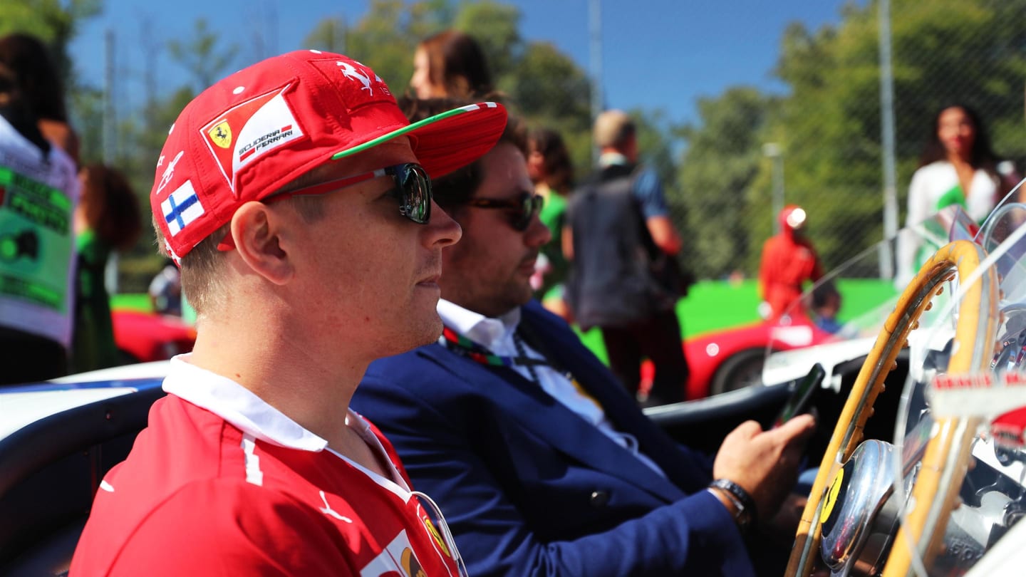 Kimi Raikkonen (FIN) Ferrari on the drivers parade at Formula One World Championship, Rd13, Italian Grand Prix, Race, Monza, Italy, Sunday 3 September 2017. © Sutton Images