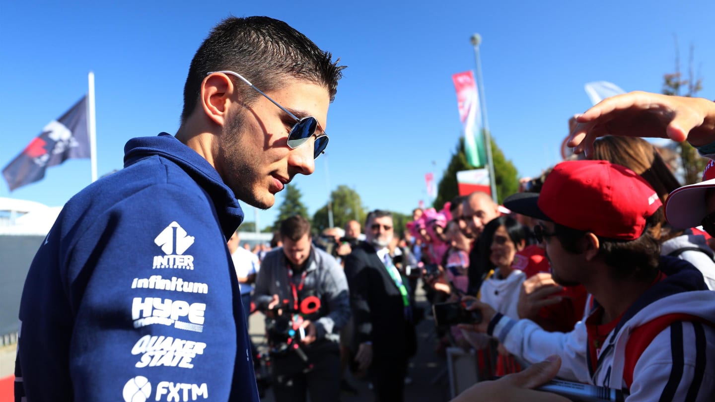 Esteban Ocon (FRA) Force India F1 signs autographs for the fans at Formula One World Championship, Rd13, Italian Grand Prix, Qualifying, Monza, Italy, Sunday 3 September 2017. © Sutton Images